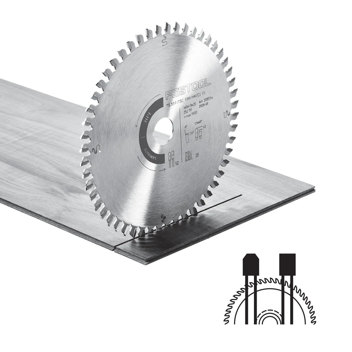 Lama Laminate HPL Festool HW 160x1,8x20 TF52