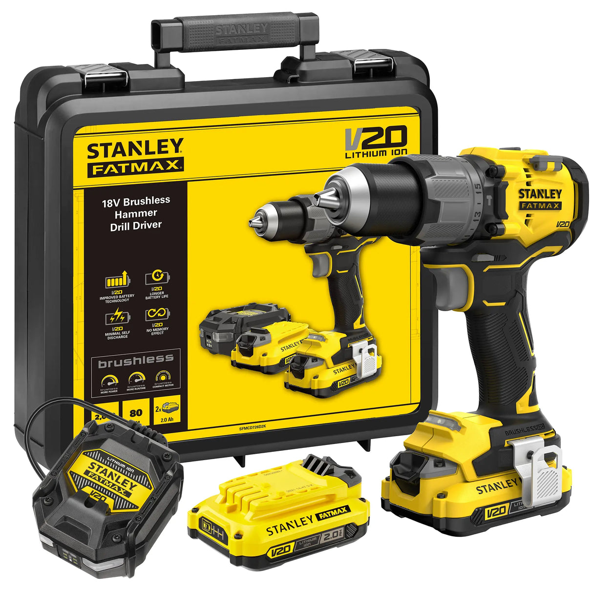 Trapano battente Stanley SFMCD726D2K-QW 18V 2Ah