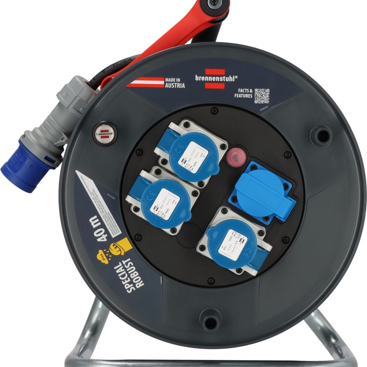 9232416030 - Rolă de cablu Brennenstuhl ST 320 IP44 40m 3x CEE 230V/16A - Imaginea 2