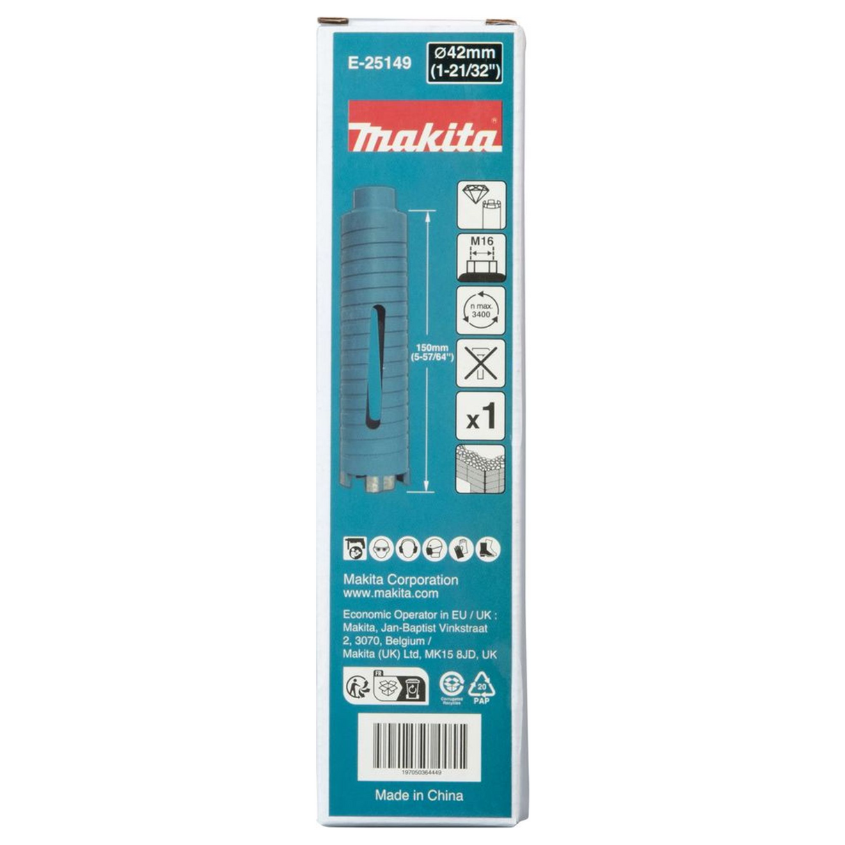 E-25149 - Coroana de diamant Makita E-25149 Gips-carton 42x150mm M16 - Imaginea 6