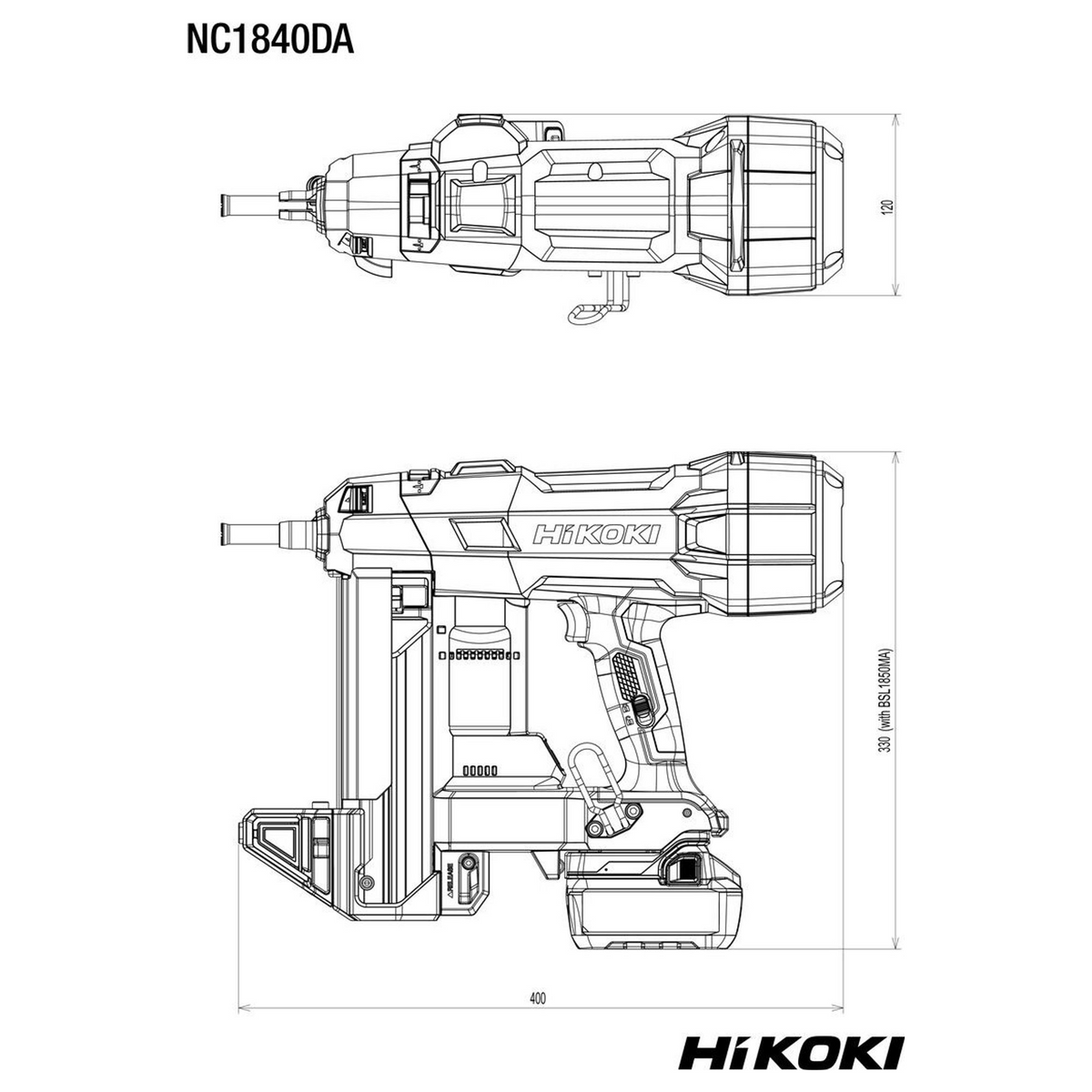 NC1840DAW3Z - HiKOKI NC1840DAW3Z Pistol de cuie pentru beton de 18 V - Imaginea 14
