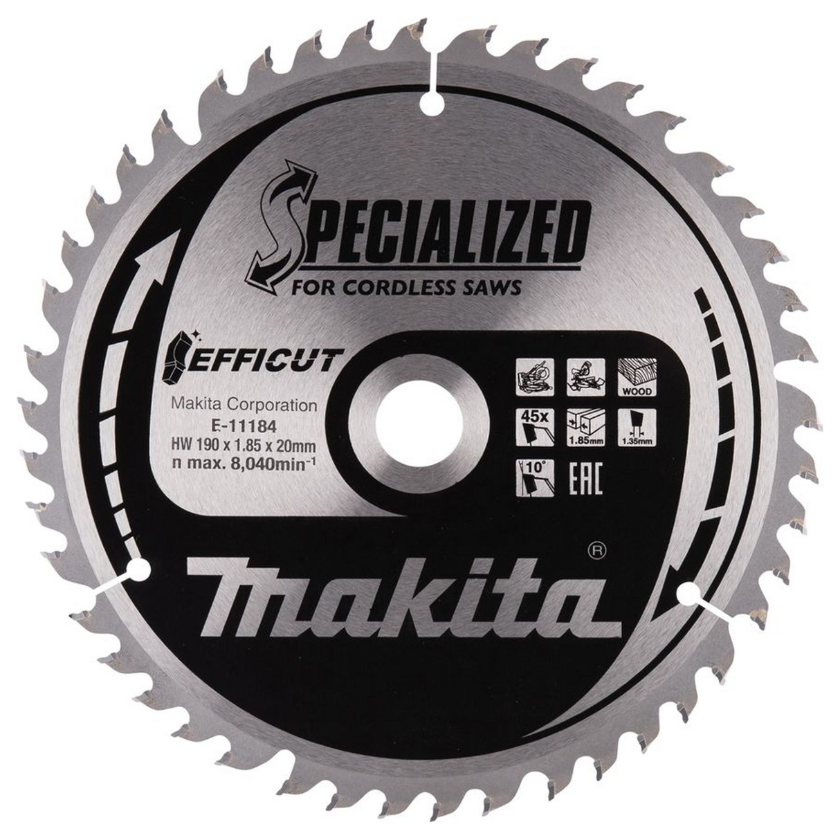 E-11184 - Lamă EFFICUT Makita E-11184 190/20 45 Dinți - Imaginea 2