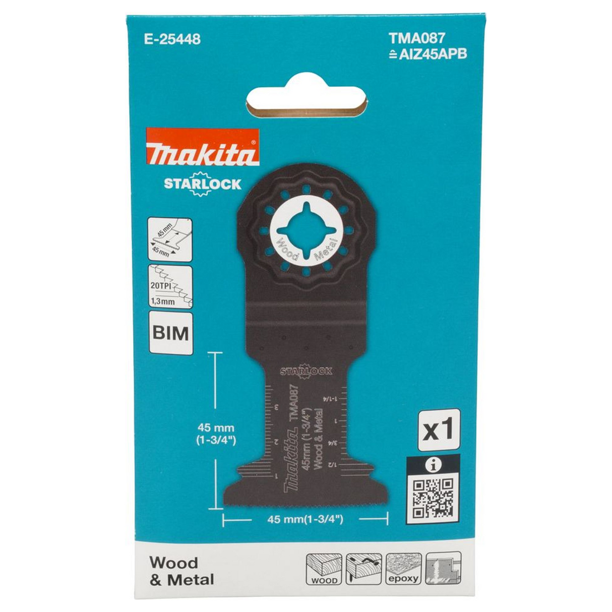 E-25448 - Lamă Starlock Makita E-25448 BiM 45mm pentru lemn și metal - Imaginea 3