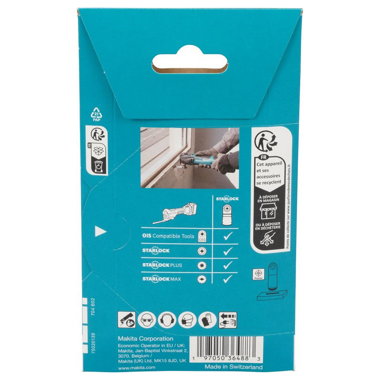 E-25448 - Lamă Starlock Makita E-25448 BiM 45mm pentru lemn și metal - Imaginea 4
