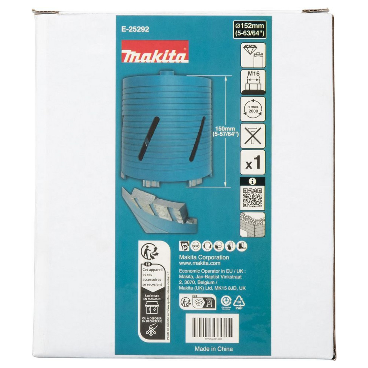 E-25292 - Coroana de diamant Makita E-25292 152mm M16 - Imaginea 5