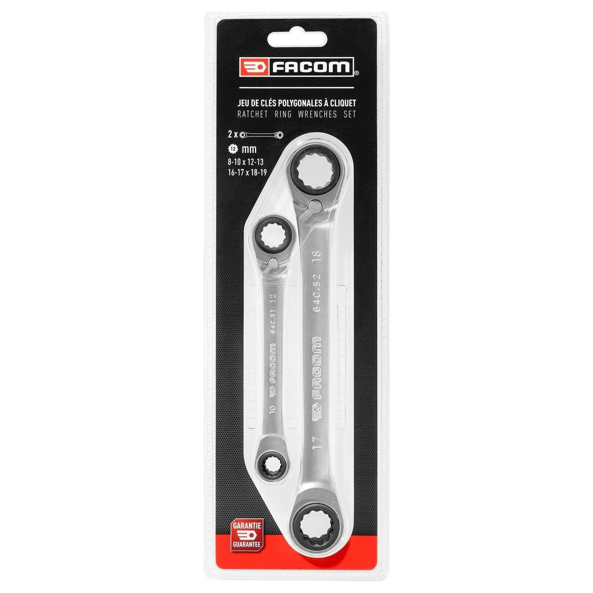 64C.J2PB - Set de chei cu clichet Facom 64C.J2PB, format din 2 piese - Imaginea 6