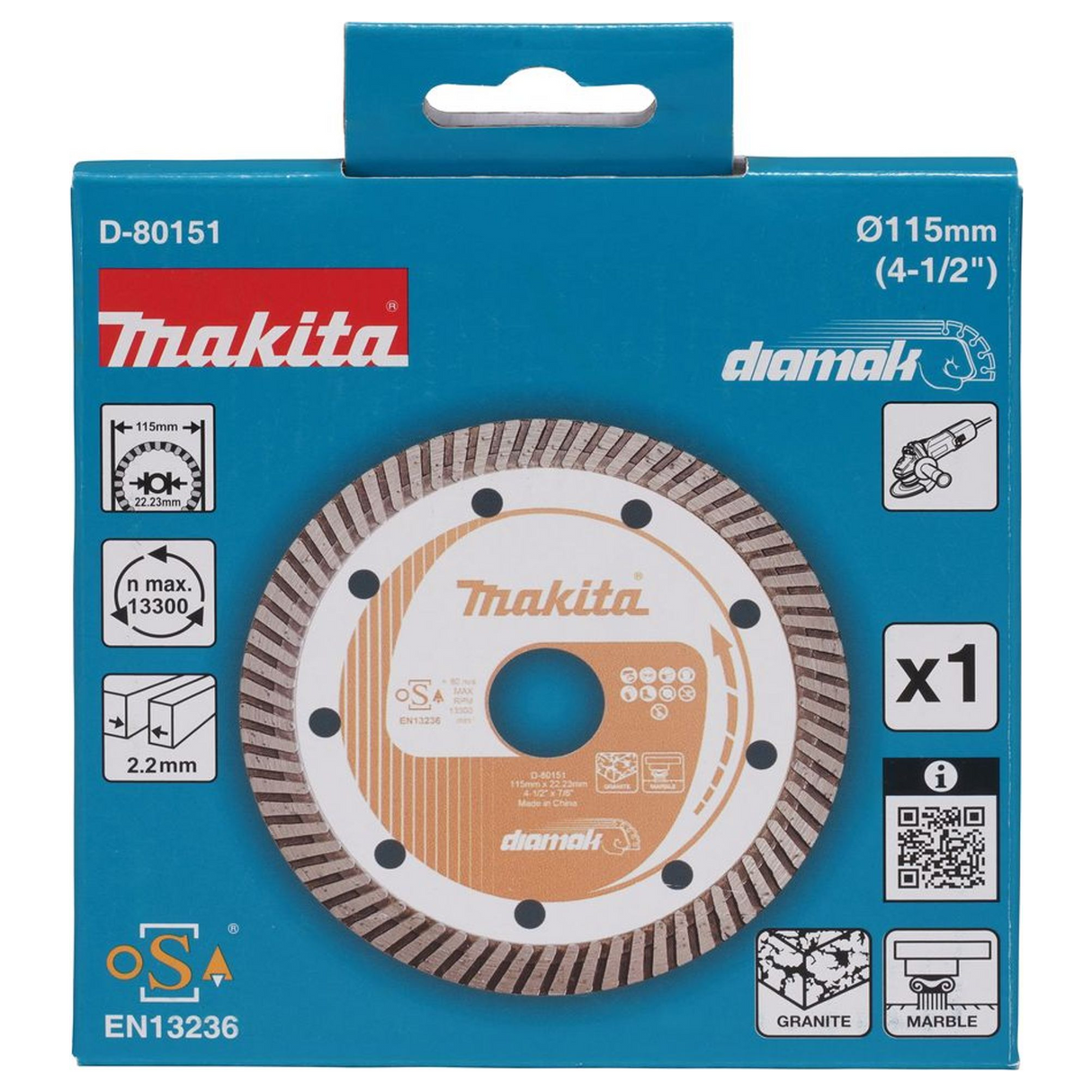 D-80151 - Disco Diamantato Makita D-80151 115mm Marmo Granito - Immagine 4