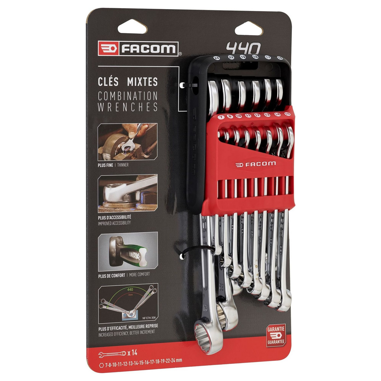 440.JP14PB - Set de chei combinate Facom 440 Performance cu 14 piese - Imaginea 3