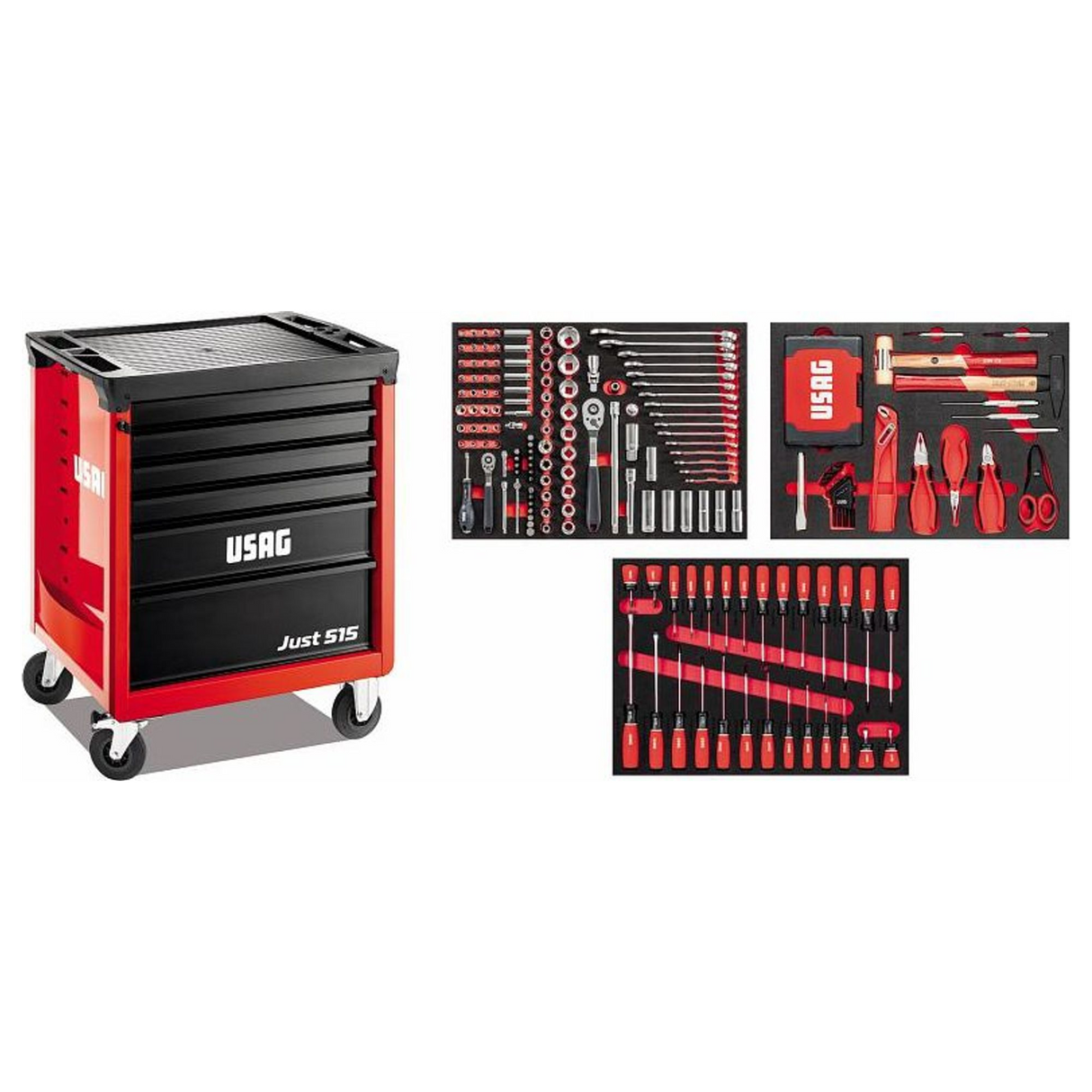 U05150636 - Carrello USAG JUST 515 J6SM con Assortimento Manutenzione 265 pz