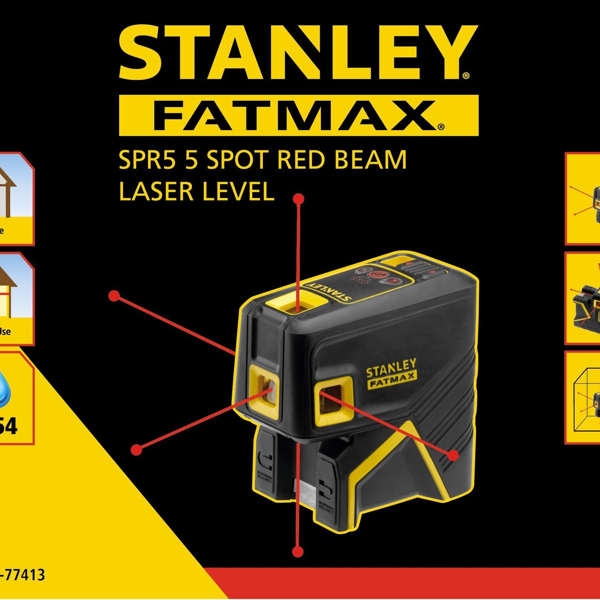 FMHT1-77413 - Nivelă laser Stanley FatMax FMHT1-77413 Rază roșie cu 5 puncte - Imaginea 12