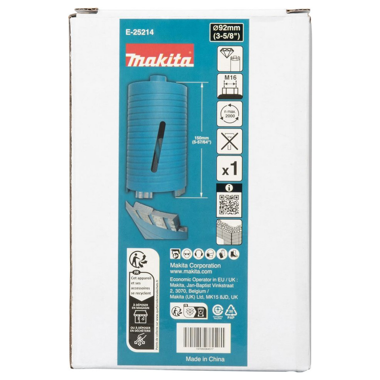 E-25214 - Coroană de diamant Makita E-25214 92mm M16 Uscat - Imaginea 5