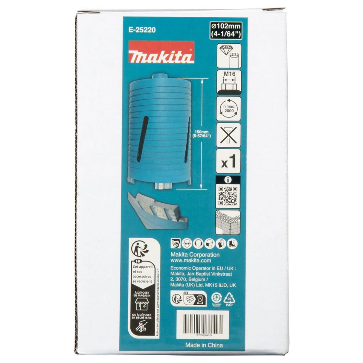 E-25220 - Coroană de diamant Makita E-25220 102mm M16 Uscat - Imaginea 5