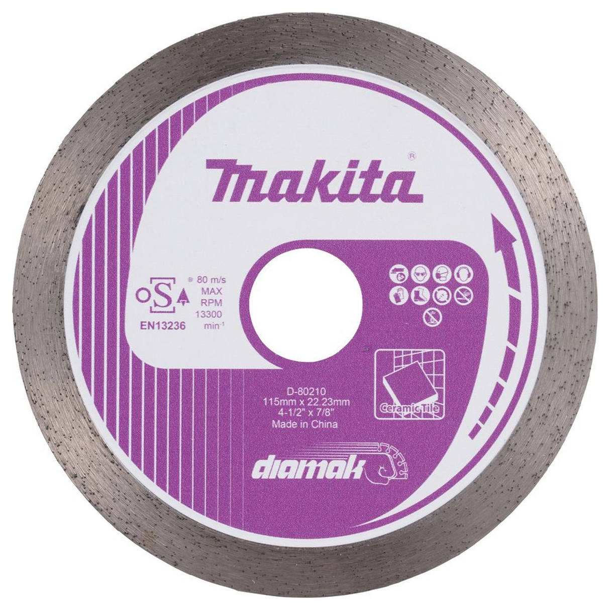 D-80210 - Disc diamantat Makita D-80210 Coroană continuă de 115 mm - Imaginea 2