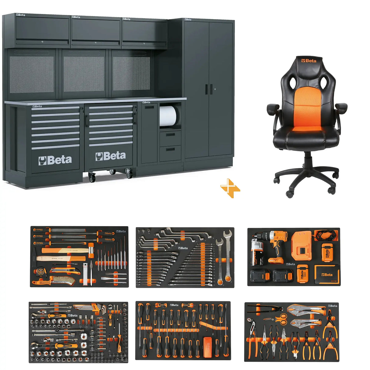 Arredo officina Beta RSC50 2.0 F con 411 Utensili e Poltrona Omaggio