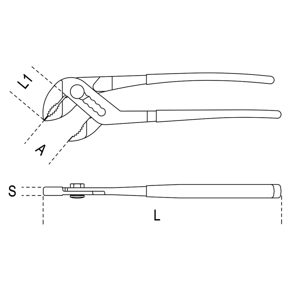 Pinza Poligrip Beta 1048N Regolabile a Cerniera Chiusa