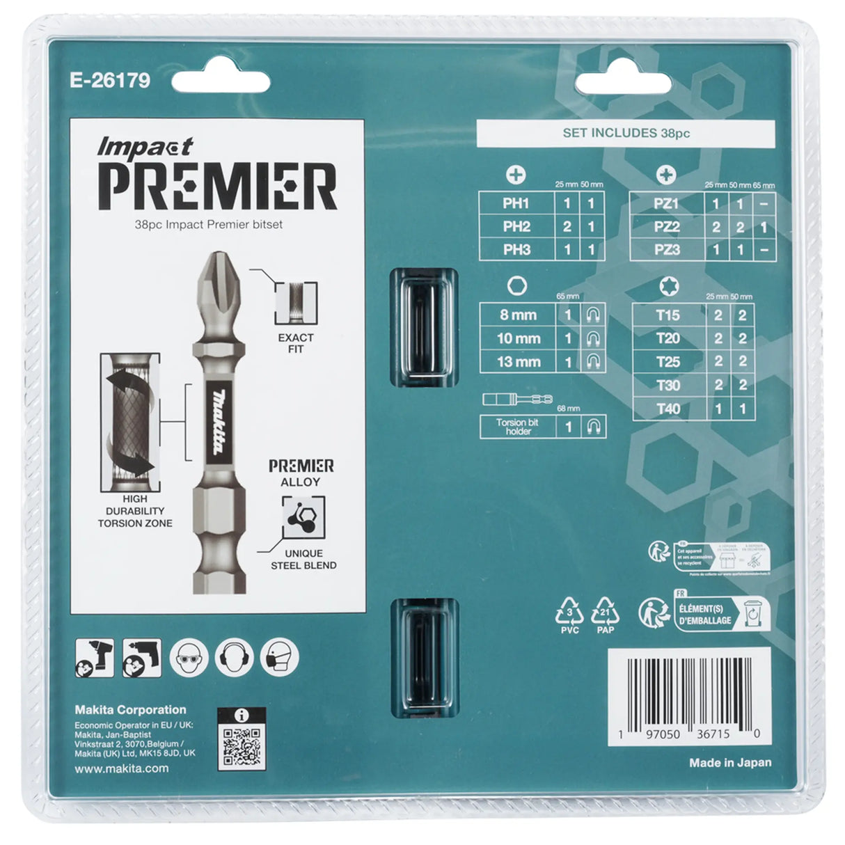 Box Impact Premier inserti Makita E-26179