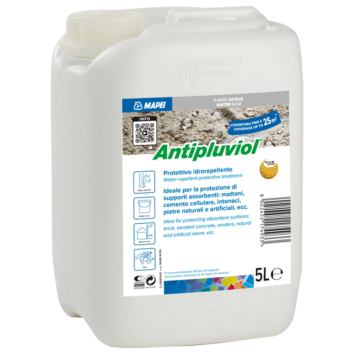 Impregnante Idrorepellente Mapei Antipluviol 5 kg