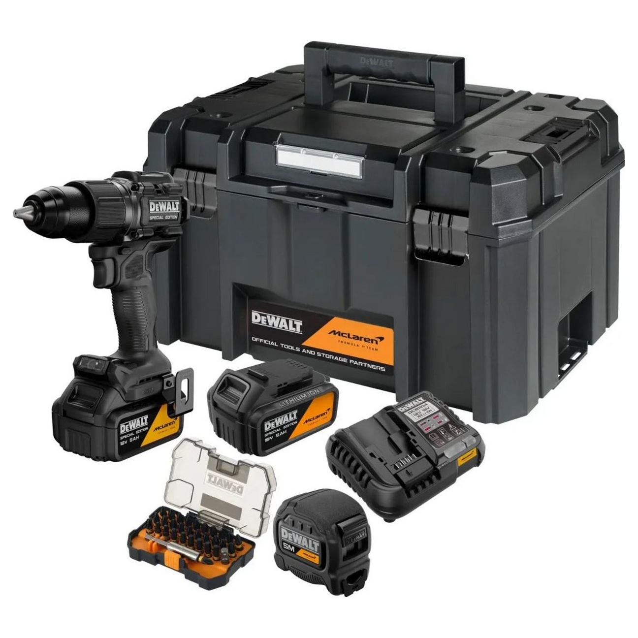 DCD86MP2KT-QW - Mașină de găurit cu impact DeWalt DCD86MP2KT-QW McLaren Ediție Specială 18V 5Ah