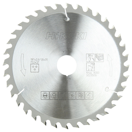 752437 - Lamă de ferăstrău pentru lemn HiKOKI 752437 190x30mm Z36 cu dinți alternanți