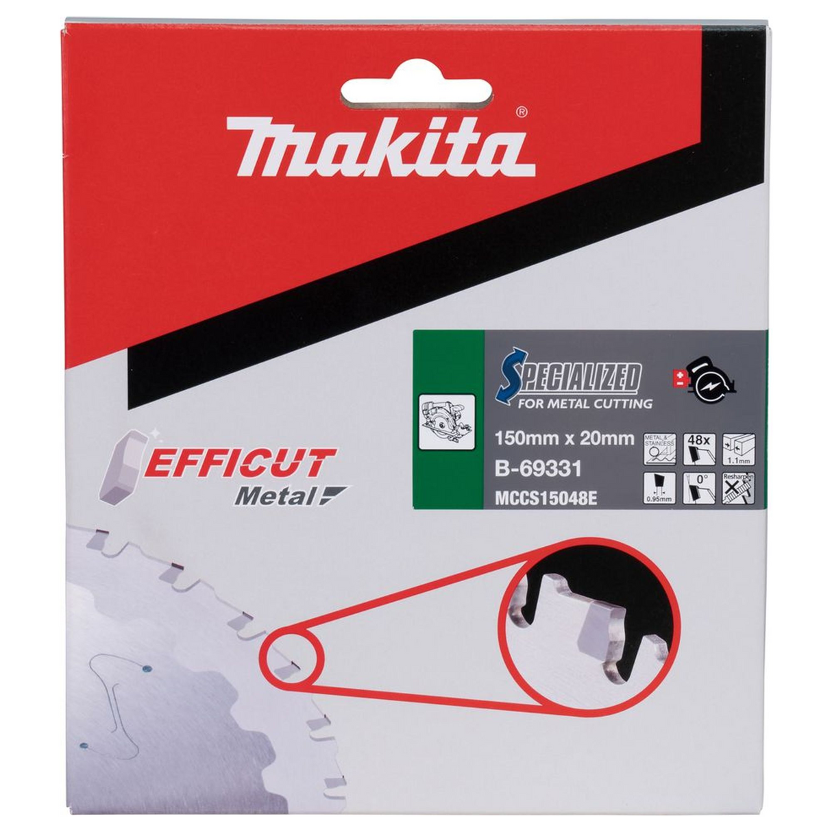 B-69331 - Lamă circulară Makita Efficut B-69331 150mm 48T - Imaginea 4