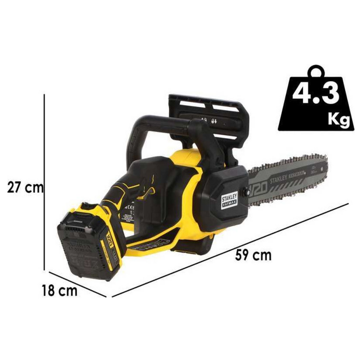 SFMCCS730M1-QW - Ferăstrău electric cu lanț Stanley Fatmax SFMCCS730 20V 4Ah - Imaginea 16
