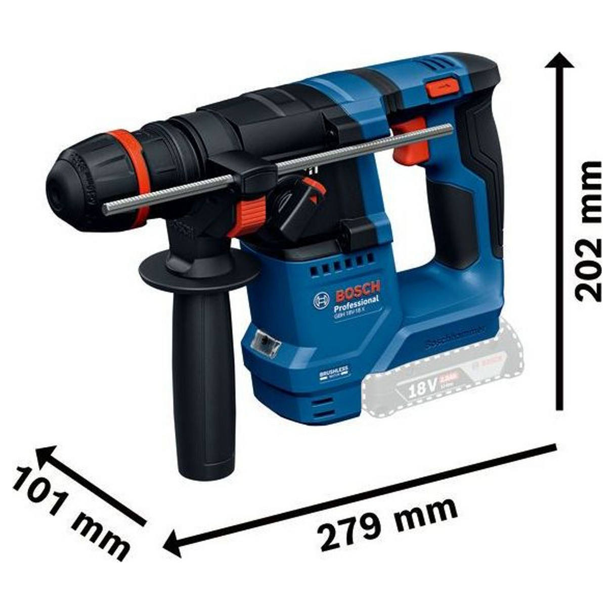 0611927101 - Martello Perforatore Bosch GBH 18V-18 X PRO 18V - Immagine 25