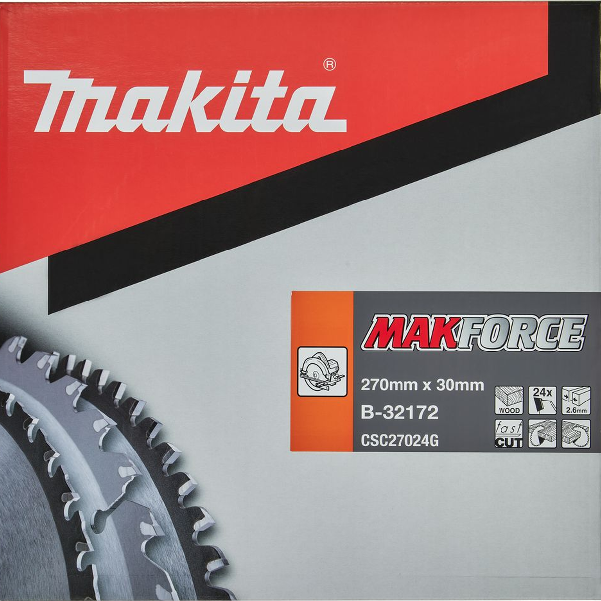 B-32172 - Lamă circulară Makita Makforce B-32172 270x30mm 24T - Imaginea 3