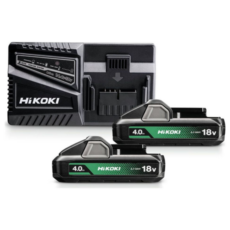 UC18YFSLWEZ - Încărcător rapid BoosterPack HiKOKI UC18YFSLWEZ de 18V cu 2 baterii BSL1840M de 4Ah