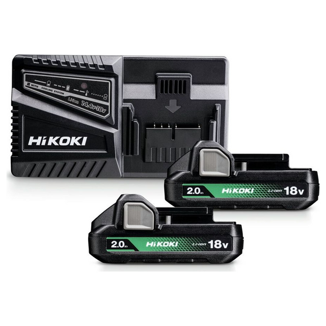 UC18YFSLWFZ - BoosterPack HiKOKI UC18YFSLWFZ 18V 2Ah cu 2 baterii BSL1820M și încărcător UC18YFSL
