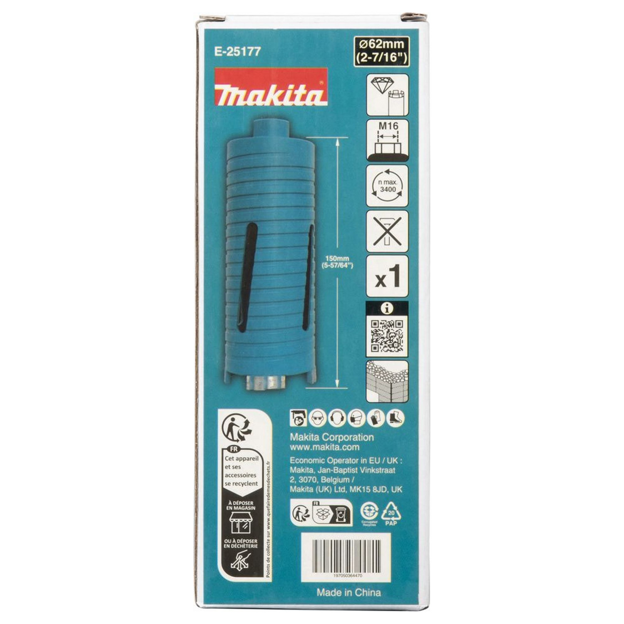 E-25177 - Coroană de diamant Makita E-25177 62mm M16 Uscat - Imaginea 5