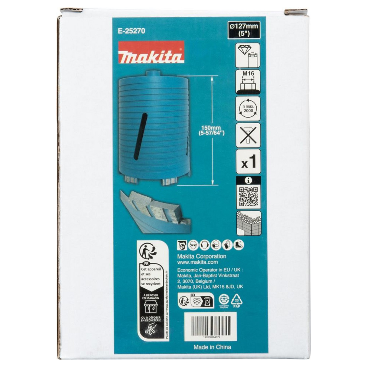 E-25270 - Coroană de diamant Makita E-25270 127mm M16 Uscat - Imaginea 5