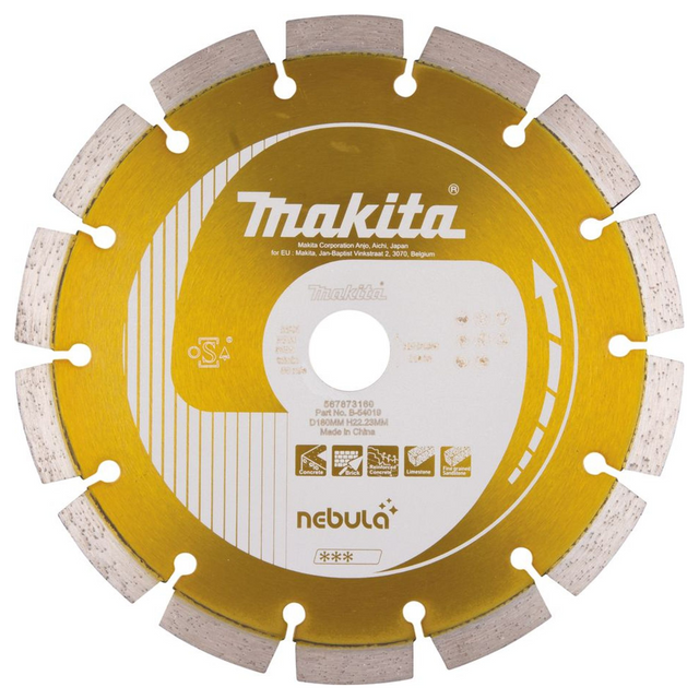 B-54019 - Disc diamantat Makita B-54019 Nebuloasă Umedă și Uscată 180 mm - Imaginea 2