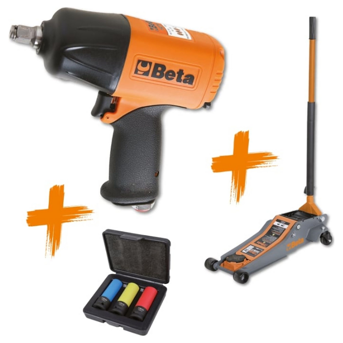 030330911 - Kit cric hidraulic Beta 3033E/3T-K1 3 tone cu cheie pneumatică de impact