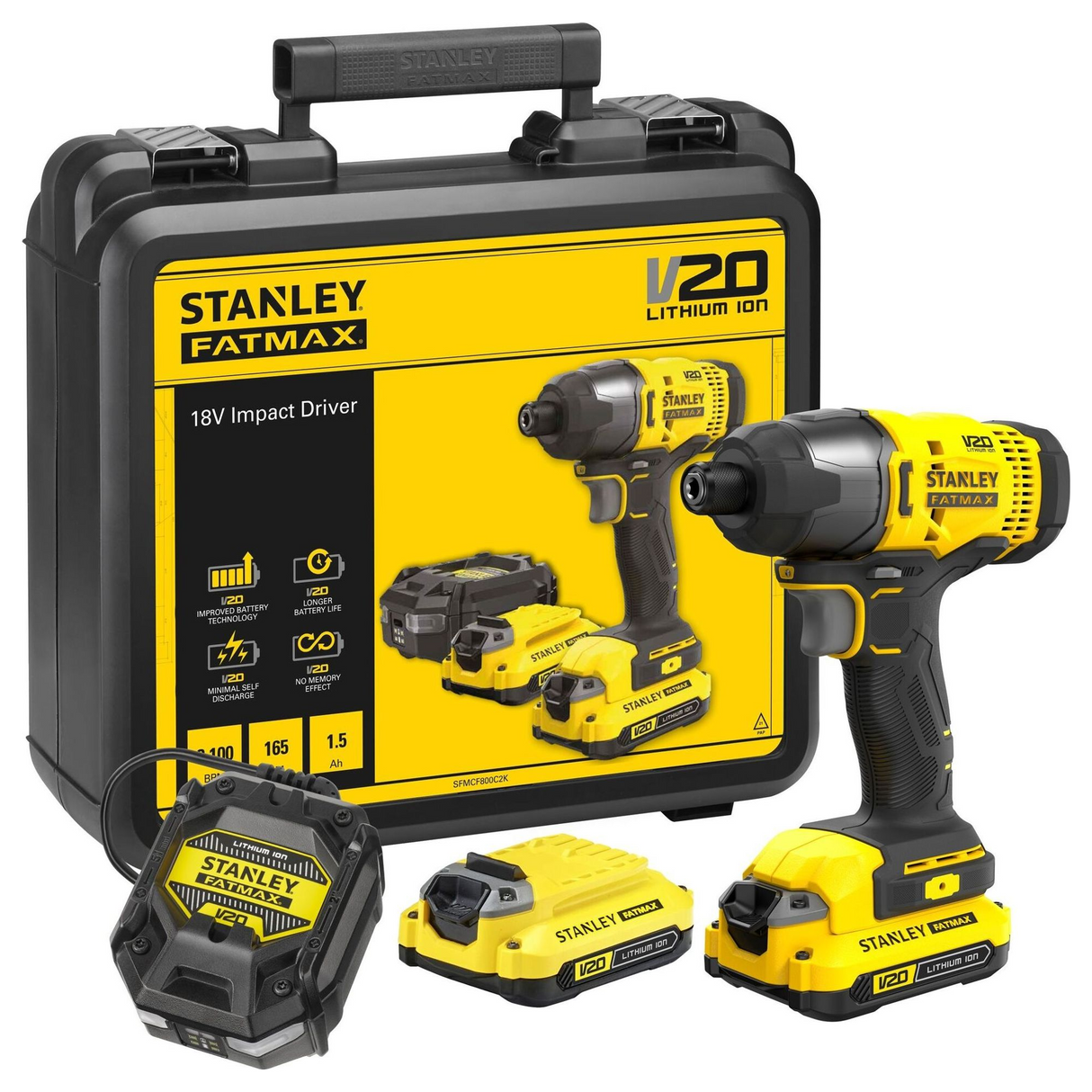 SFMCF800C2K-QW - Cheie de impact Stanley Acumulator FatMax SFMCF800C2K-QW 18V 1.5Ah