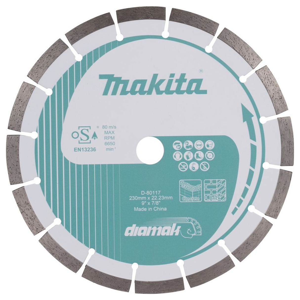 D-80117 - Disc diamantat segmentat Makita D-80117 230mm Multi-material - Imaginea 2