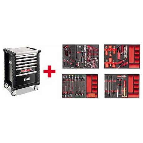U05191628 - Coș USAG 519 RS6/3NMM Racing cu asortiment de întreținere 495 MB 156 buc