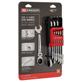 Set Chiavi a Cricchetto Flex Head Facom 467BF 10 Pezzi