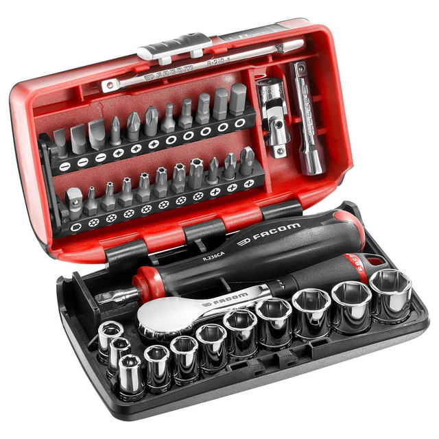 R.181NANO - Set chei tubulare Facom R.181NANO 1/4" cu 38 de piese NANO și clichet de înaltă precizie