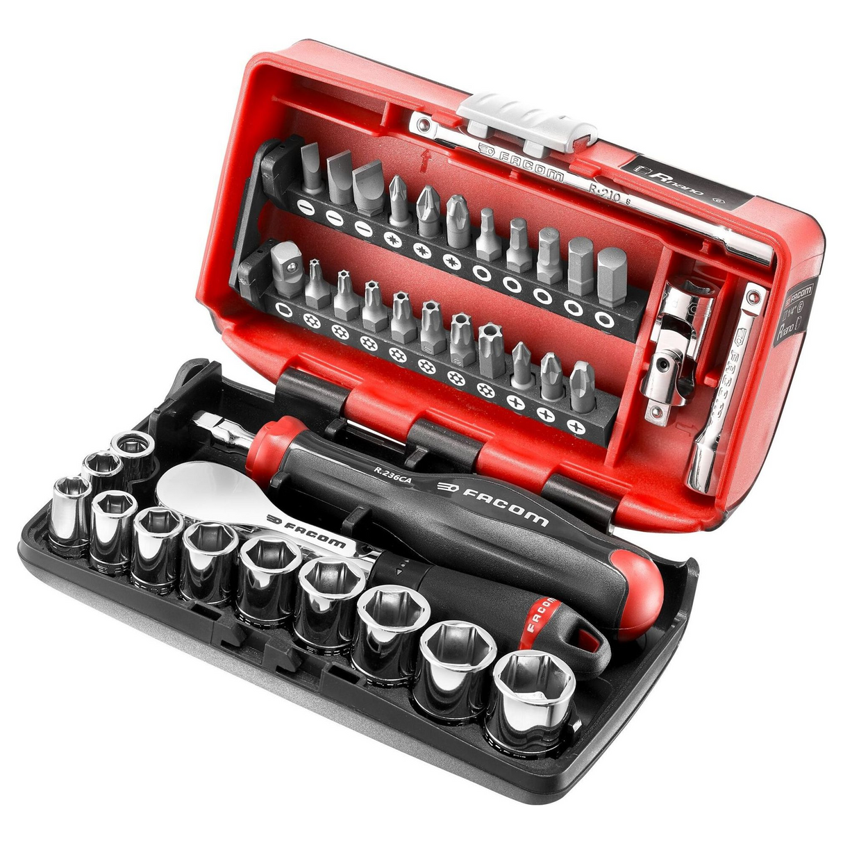 R.181NANO - Set chei tubulare Facom R.181NANO 1/4" cu 38 de piese și clichet de înaltă precizie - Imaginea 2