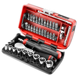 R.181NANO - Set chei tubulare Facom R.181NANO 1/4" cu 38 de piese și clichet de înaltă precizie - Imaginea 2