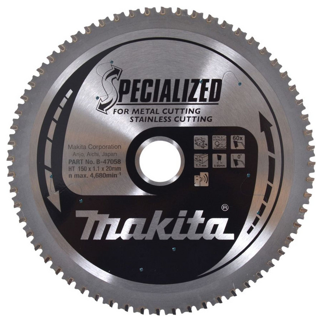 B-47058 - Lamă Specialized Makita B-47058 150x20mm 60T - Imaginea 2