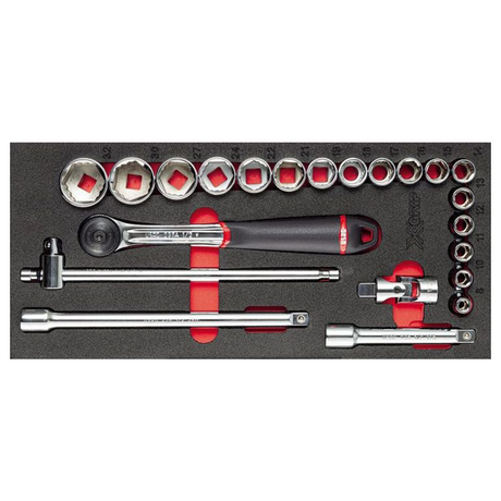 U05191068 - Modul burete USAG 519 M 613CEAX Asortiment de chei tubulare cu 22 de piese