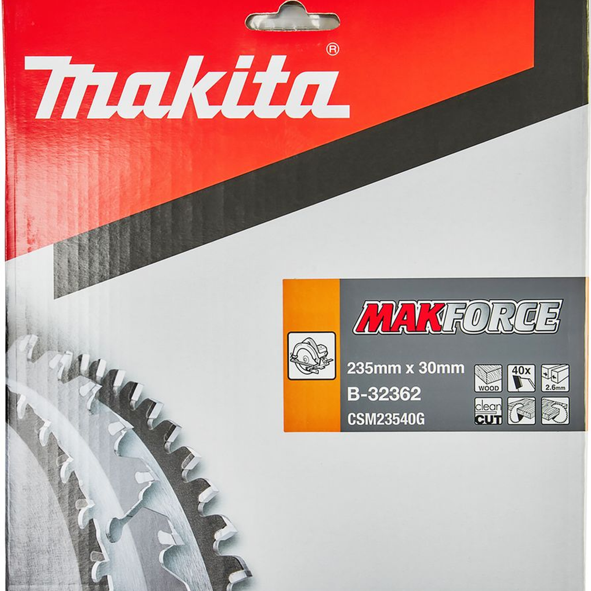 B-32362 - Lamă circulară Makita Makforce B-32362 235mm 40T - Imaginea 3