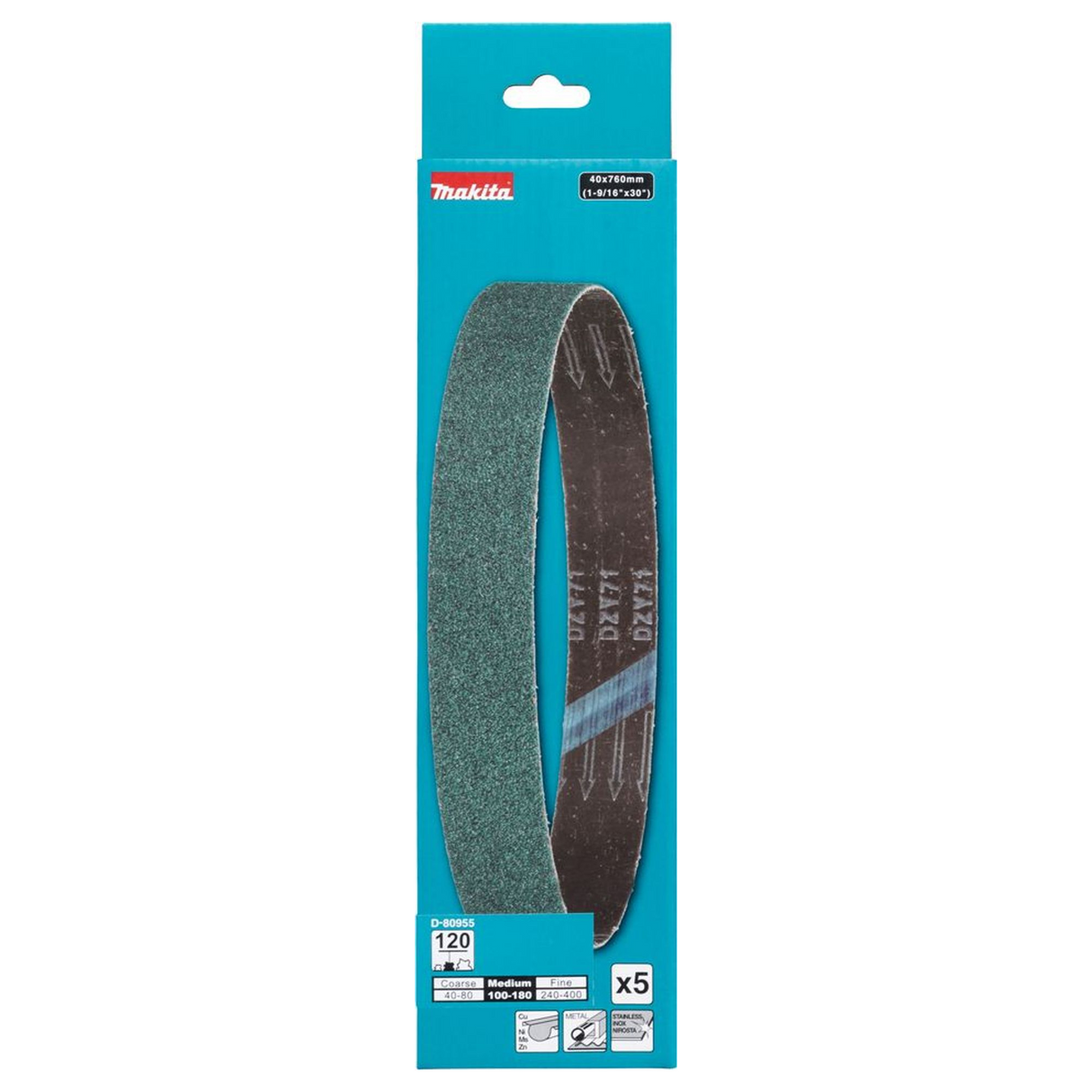 D-80955 - Benzi abrazive Makita D-80955 40x760mm Granulație 120 - Imaginea 3