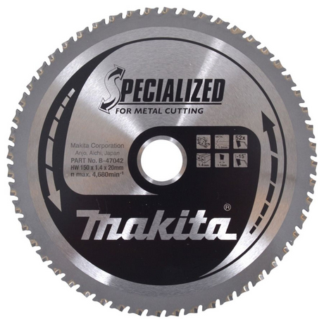B-47042 - Lama per Sega Circolare Makita B-47042 Specialized T.C.T 150mm 52T - Immagine 2