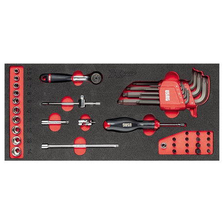 U05191069 - Modul burete USAG Set de chei tubulare 519 M 613AEAX, 41 de piese