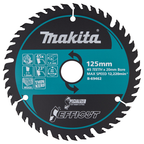 B-69462 - Lamă Efficut TCT Makita B-69462 125x20mm 45 Dinți - Imaginea 2