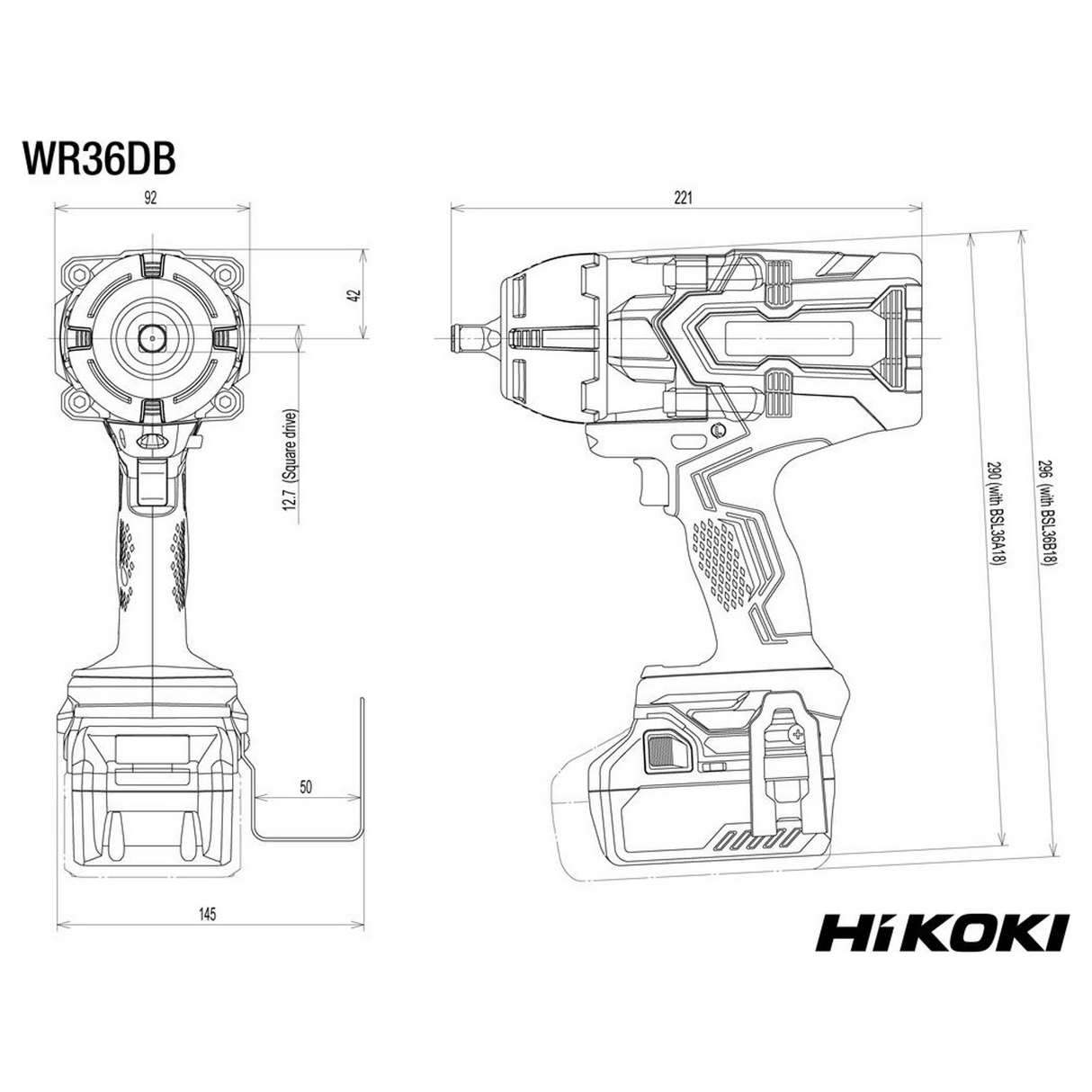 WR36DBW2Z - Cheie de impact HiKOKI WR36DBW2Z 36V - Imaginea 3